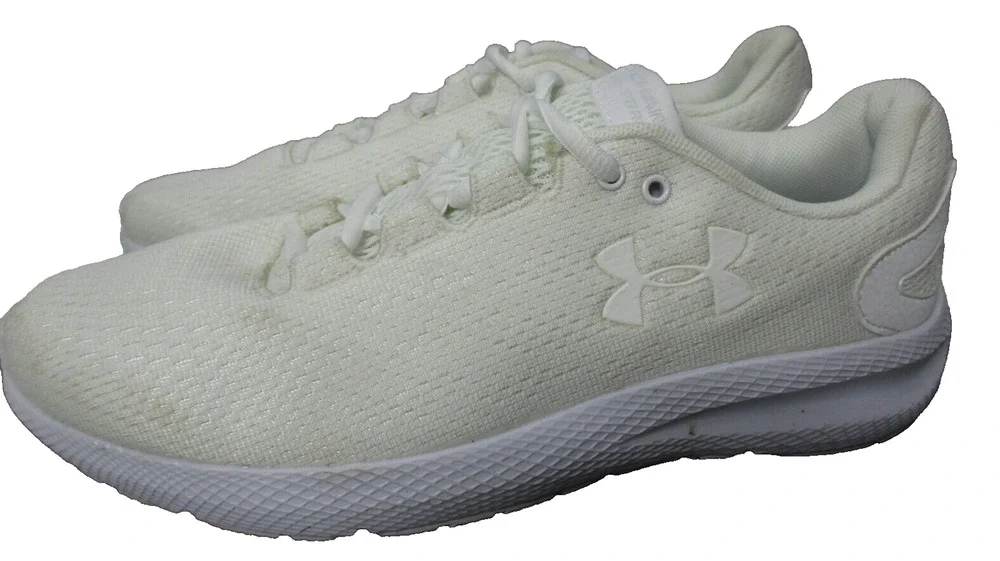 Under Armour Charged Pursuit White Shoes Running White Womens Sz 8